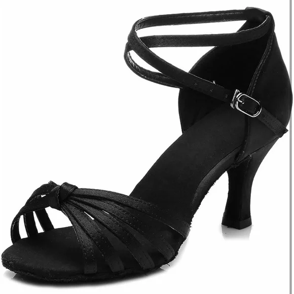 Satin Salsa Ballroom Professional Dancing Shoes - Picture 4 of 9
